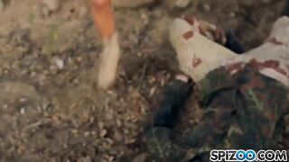 A man fucked in an abandoned warehouse two blondies