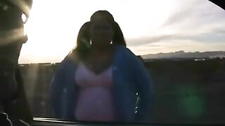 A fat woman with big boobs is willing to do anything for a dick