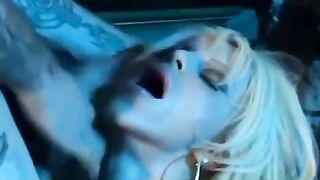 Girl in a corset and stockings shows her best sex skills