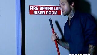 A cleaning woman got fucked in the back room by Abigail