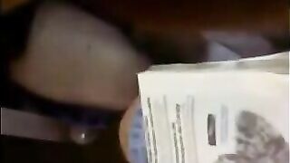 A man climbed into a girl’s panties and began to rub her pussy with his fingers