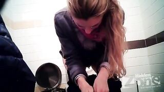 A hidden camera in the toilet of the shop caught a couple getting intimate