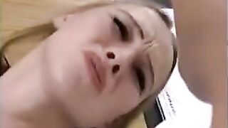Blonde with fragile look gets her pussy smashed by a fisting