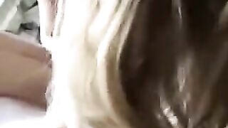 The girl is fucking at home, her body shaking with pleasure in POV style