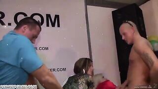 A bunch of drunk guys fucked with appetizing girls in the party