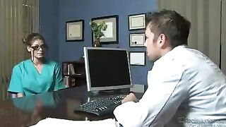 Nurses have perverted sex with patients and make cumshots