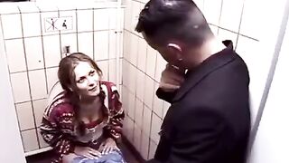 Booth in the toilet of the club is not for modesty