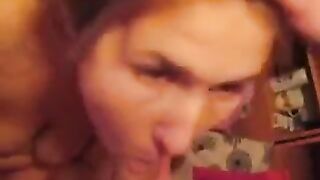The man finished in the mouth of his girlfriend