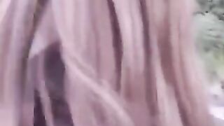 A girl isn't embarrassed to make a blowjob in the public place