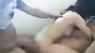 Young Asian beauty fucked by two guys in an intense threesome