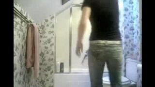 A hidden camera in the toilet caught something intimate