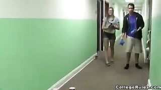A group of young people get together in a closed room to have fun