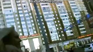 A guy picked up a blonde and fucked her on the street, as ordered