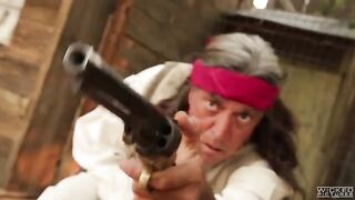A cowboy punished a girl but licked her clitoris