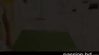 A young, sexy brunette got a little horny while listening to music