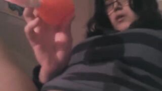 Stimulation of the clitoris with a powerful vibrator in HD