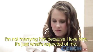 A drunken bride was persuaded by a witness to have lesbian sex