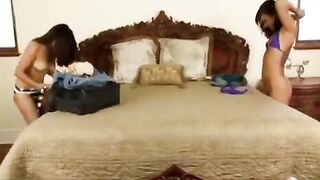 Asian girl gets her pussy eaten by an impatient guy on the bed