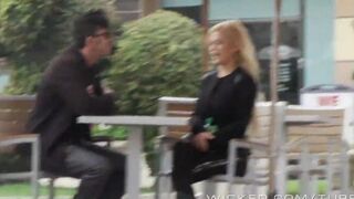 A blonde girl was picked up in the car and fucked hard