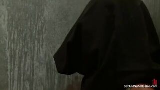 Girl bound and gagged, fucked hard in the mouth with a toy