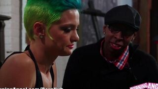 Blonde girl with emo appearance gets fucked in her ass