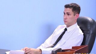 Two girls couldn’t wait for a job interview and fucked with the employer