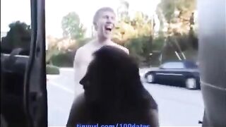 Nice cumshot on beautiful natural girlfriends' tits and big boobs