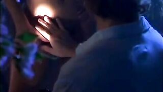 A couple has sex in the foggy evening, a very romantic scene