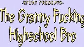 He managed to get his cock into the crotch of the granny pantyhose