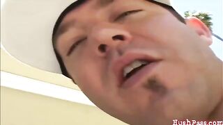 A girl is fucking with her boyfriend for money in HD