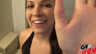 A beautiful and quickie sex in the bathroom, just right for everyone