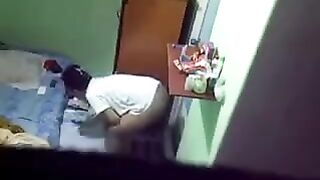 Spy camera in the female dormitory room of the hostel
