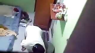 Spy camera in the female dormitory room of the hostel