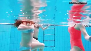 A hidden camera took off naked girls in the swimming pool
