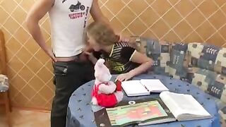 A cute schoolgirl was fucked by her classmate at school