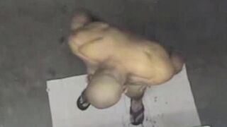 A naked man has been spied on in the shower, showcasing intense moments