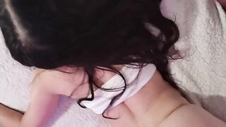 A guy pushed his cock in her wet pussy and filled it with cum