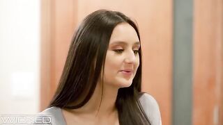 A stunning brunette babe with a bubble butt gets fucked doggystyle in HD