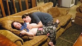A chubby woman gets her pussy eaten out by a professional