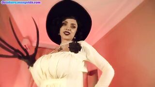Octokuro's cosplay of Lady Dimitrescu's big tits sex