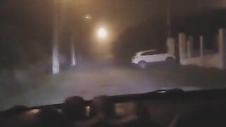 A sexy girl was exercising outdoors when a strange guy approached her
