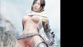 Apex Legends compilation with a mix of cartoon and hentai styles, showcasing Wattson and Loba in steamy scenes