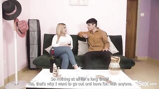Blonde Latina Blanca gets her big tits covered with cum