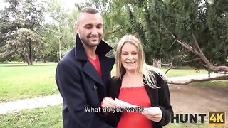 A stranger picked up a pregnant woman and her husband watched