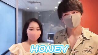 Japanese guy's slippery handjob with lotion ends in cum shot