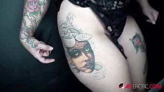Busty tattooed slut Payton Preslee gets creampied hard