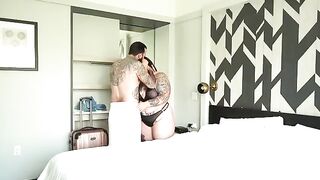BBW wife cheats on her hubby with a hotel guest in a steamy scene