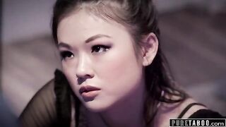 Skinny Asian babe Lulu Chu seduced her stepdad's best friend