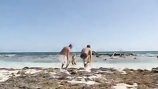 Beach threesome sex with a cute blonde girl in Mzhm