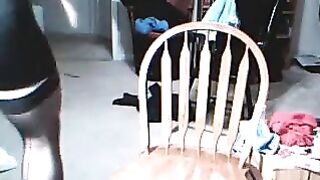 The guy became very excited when the girls wore his clothes